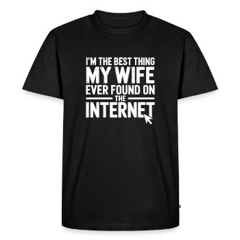 Husband Wife Internet Sayings: Funny Gift - Men's Premium Organic T-Shirt - black - Front - Nico (187cm)