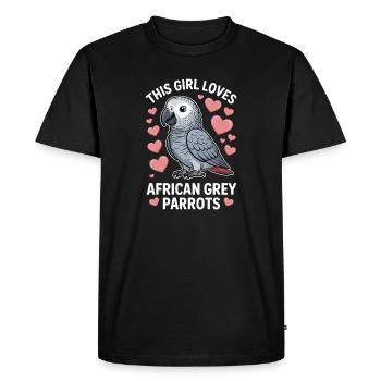 Expressions du perroquet gris Drôle de cadeau du perroquet gris - T-shirt Premium bio Homme - noir - Devant - Nico (187cm)