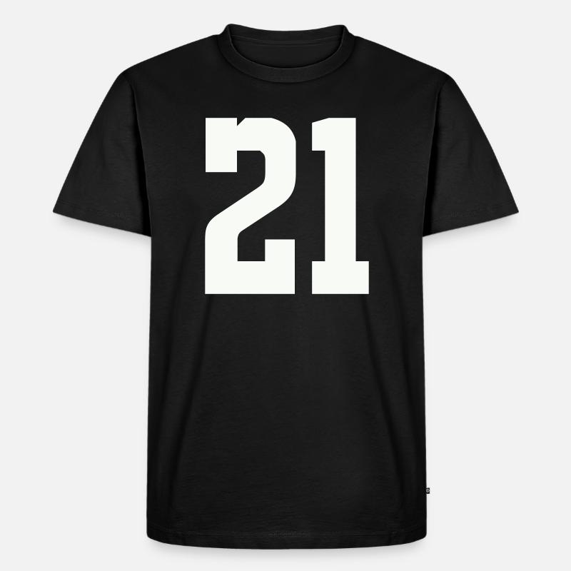 21 - Männer Premium Bio T-Shirt - Schwarz