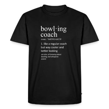 Funny Bowling Coach Definition Noun Slogan - Men's Premium Organic T-Shirt - black - Front - Nico (187cm)