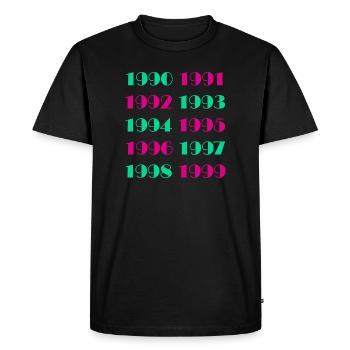 90s Retro Vintage Style Nostalgia - Men's Premium Organic T-Shirt - black - Front - Nico (187cm)