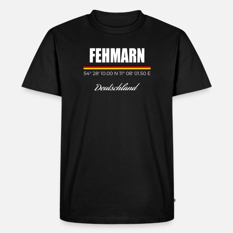 Fehmarn - Männer Premium Bio T-Shirt - Schwarz