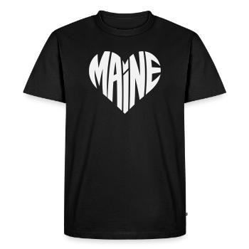 Conception de fautes de frappe de cœur dans le Maine - T-shirt Premium bio Homme - noir - Devant - Nico (187cm)