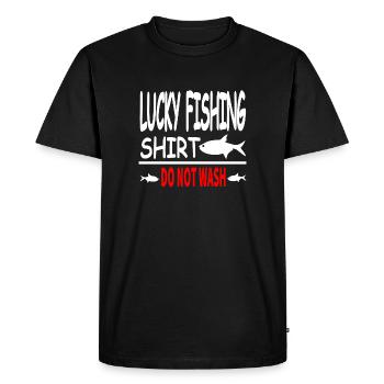 Angling - Men's Premium Organic T-Shirt - black - Front - Nico (187cm)