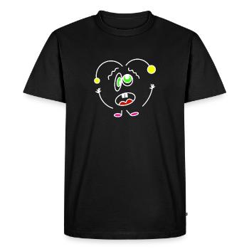 Battement de cœur fou - T-shirt Premium bio Homme - noir - Devant - Nico (187cm)