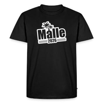 Palmiers Malle 2026 - T-shirt Premium bio Homme - noir - Devant - Nico (187cm)