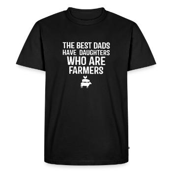 Des pères avec des filles agriculteurs - T-shirt Premium bio Homme - noir - Devant - Nico (187cm)