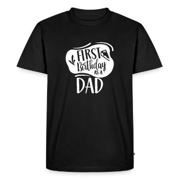 First Birthday as Dad - Men's Premium Organic T-Shirt - black - Front - Nico (187cm)