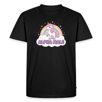 Funny Unicorn Shirt for Humor Fans - Men's Premium Organic T-Shirt - black - Front - Nico (187cm)