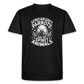 Expressions du perroquet gris Drôle de cadeau du perroquet gris - T-shirt Premium bio Homme - noir - Devant - Nico (187cm)