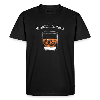 Well That's Neat Whiskey Humor Graphic - Men's Premium Organic T-Shirt - black - Front - Nico (187cm)