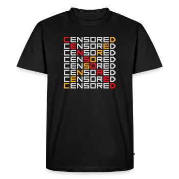 Censored Funny Statement Freedom Logo - Men's Premium Organic T-Shirt - black - Front - Nico (187cm)