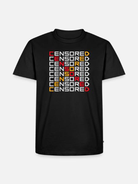 Censored Funny Statement Freedom Logo - Men's Premium Organic T-Shirt - black
