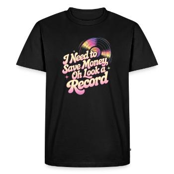 I need to save money – oh, look, a sound - Men's Premium Organic T-Shirt - black - Front - Nico (187cm)