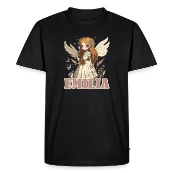 Emilia - nom de jeune fille - fée - T-shirt Premium bio Homme - noir - Devant - Nico (187cm)