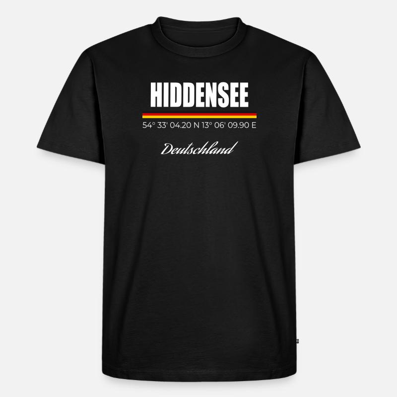 Hiddensee - Männer Premium Bio T-Shirt - Schwarz