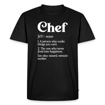 Définition de chef drôle Chef Chef Restaurant Boulanger C - T-shirt Premium bio Homme - noir - Devant - Nico (187cm)