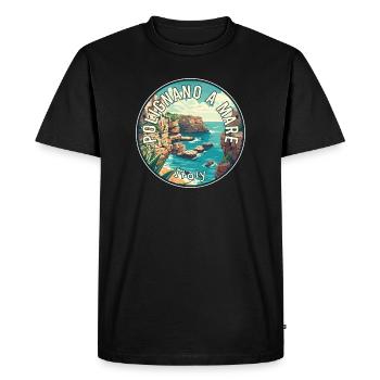 Experience Coastal Splendor Polignano a Mare Italy - Men's Premium Organic T-Shirt - black - Front - Nico (187cm)
