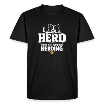 I just guard everything | Border Collie Humor - Men's Premium Organic T-Shirt - black - Front - Nico (187cm)