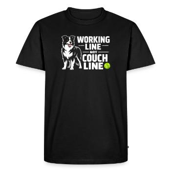 Working line instead of sofa | Border Collie - Men's Premium Organic T-Shirt - black - Front - Nico (187cm)
