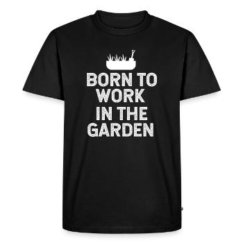 Né pour travailler dans le jardin - T-shirt Premium bio Homme - noir - Devant - Nico (187cm)