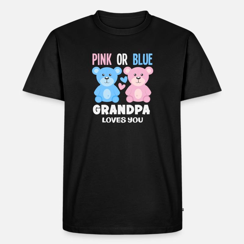 Pink Oder Blau Opa Liebt Dich - Männer Premium Bio T-Shirt - Schwarz