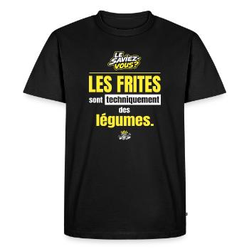 Les frites sont techniquement des légumes - T-shirt Premium bio Homme - noir - Devant - Nico (187cm)