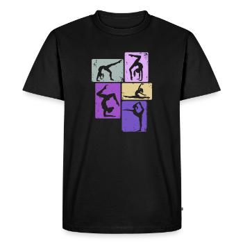 Gymnaste Fille Gymnastique Acrobatie - T-shirt Premium bio Homme - noir - Devant - Nico (187cm)