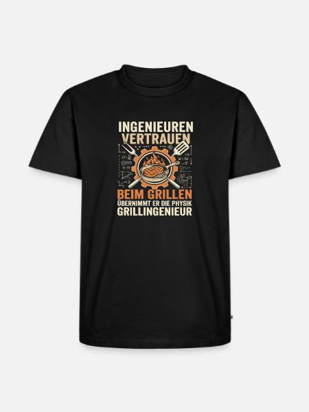Grillingenieur: Physik am Feuer - Männer Premium Bio T-Shirt - Schwarz
