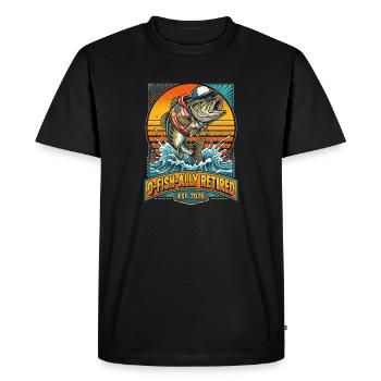 O-Fish-ally, pêcheur retraité Retro - T-shirt Premium bio Homme - noir - Devant - Nico (187cm)