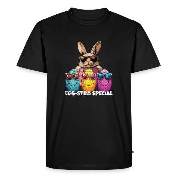 Spécial Eggstra : Drôle de Pâques - T-shirt Premium bio Homme - noir - Devant - Nico (187cm)
