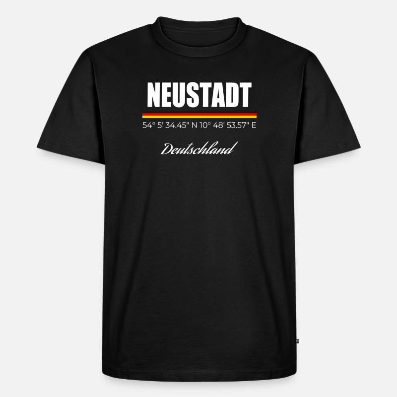 Neustadt - Männer Premium Bio T-Shirt - Schwarz