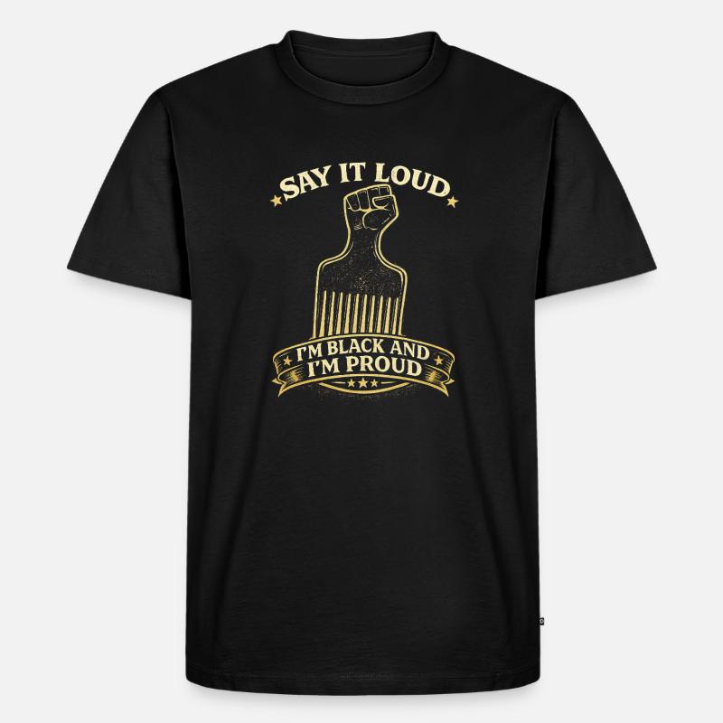 Ich bin schwarz und stolz - Männer Premium Bio T-Shirt - Schwarz