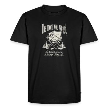 Plus tu peses plus tu es difficile d’enlever un raton laveur drôle - T-shirt Premium bio Homme - noir - Devant - Nico (187cm)