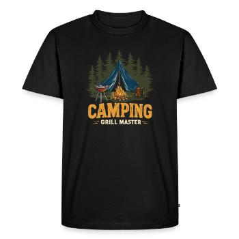 Camping Grilling Saying Camping Grill Master Camper - Men's Premium Organic T-Shirt - black - Front - Nico (187cm)