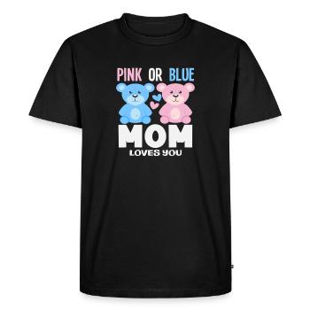 Maman rose ou bleue t’aime - T-shirt Premium bio Homme - noir - Devant - Nico (187cm)