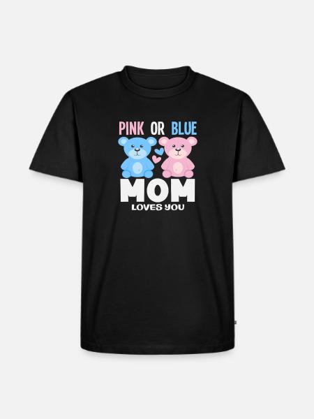 Pink Oder Blau Mama Liebt Dich - Männer Premium Bio T-Shirt - Schwarz