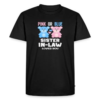 La demi-sœur rose ou bleue t’aime - T-shirt Premium bio Homme - noir - Devant - Nico (187cm)