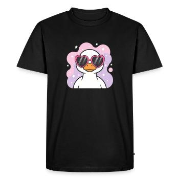 Heart Glasses Duck in Pastel Waves - Men's Premium Organic T-Shirt - black - Front - Nico (187cm)