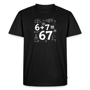 Six Seven 67 Meme 6+7=67 Humour de cerveau italien - T-shirt Premium bio Homme - noir - Devant - Nico (187cm)