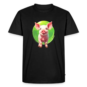 Un cochon - T-shirt Premium bio Homme - noir - Devant - Nico (187cm)
