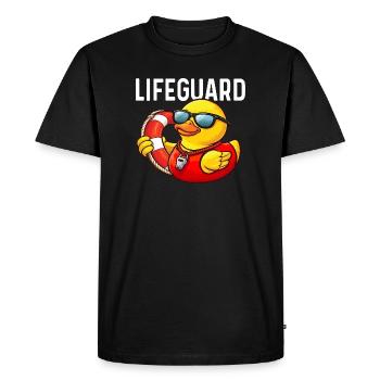 Lifeguard Rubber Duck Duck Lover Duckie - Men's Premium Organic T-Shirt - black - Front - Nico (187cm)