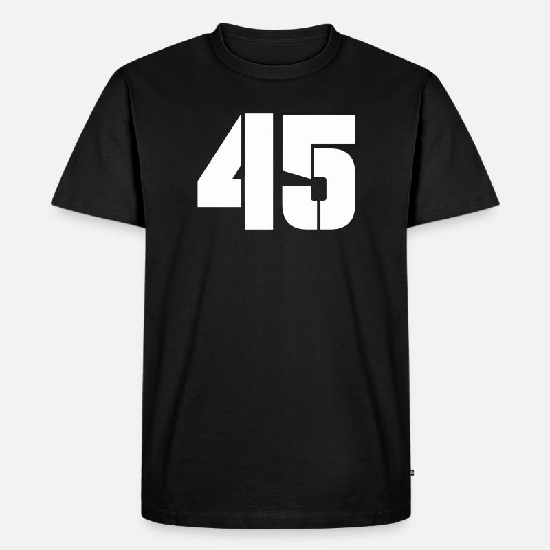 45 - Männer Premium Bio T-Shirt - Schwarz