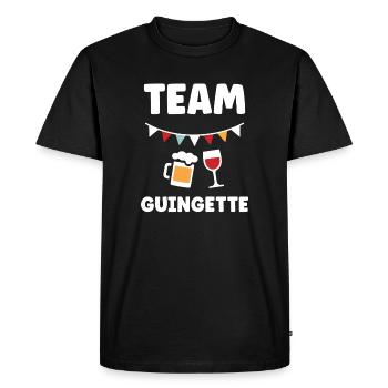Festive Guinguette Team - Men's Premium Organic T-Shirt - black - Front - Nico (187cm)