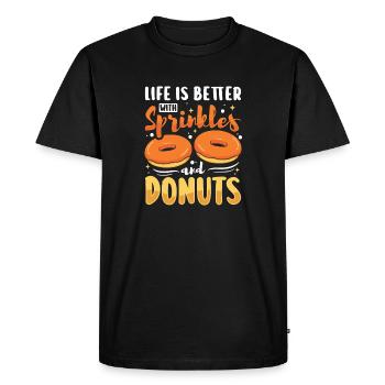 Restauration rapide en donuts - T-shirt Premium bio Homme - noir - Devant - Nico (187cm)