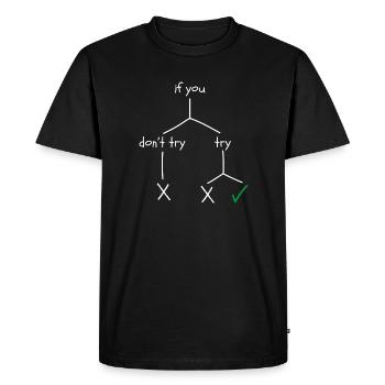 Design motivant sur le courage et la persévérance - T-shirt Premium bio Homme - noir - Devant - Nico (187cm)
