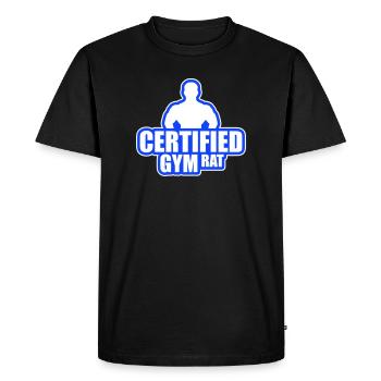 Certified Gym Rat Funny Fitness Training Saying - Men's Premium Organic T-Shirt - black - Front - Nico (187cm)