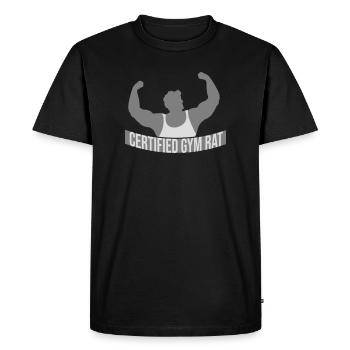 Certified Gym Rat Funny Fitness Training Saying - Men's Premium Organic T-Shirt - black - Front - Nico (187cm)