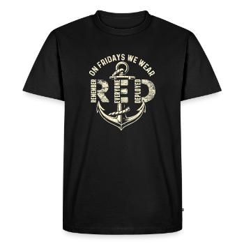 On Fridays We Wear Red Remember Deployed - Men's Premium Organic T-Shirt - black - Front - Nico (187cm)