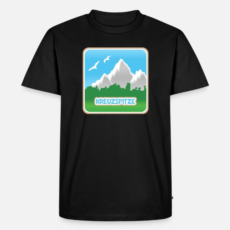 Kreuzspitze - Männer Premium Bio T-Shirt - Schwarz
